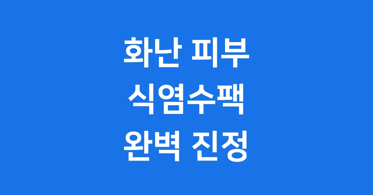 화난 피부 진정케어 식염수팩