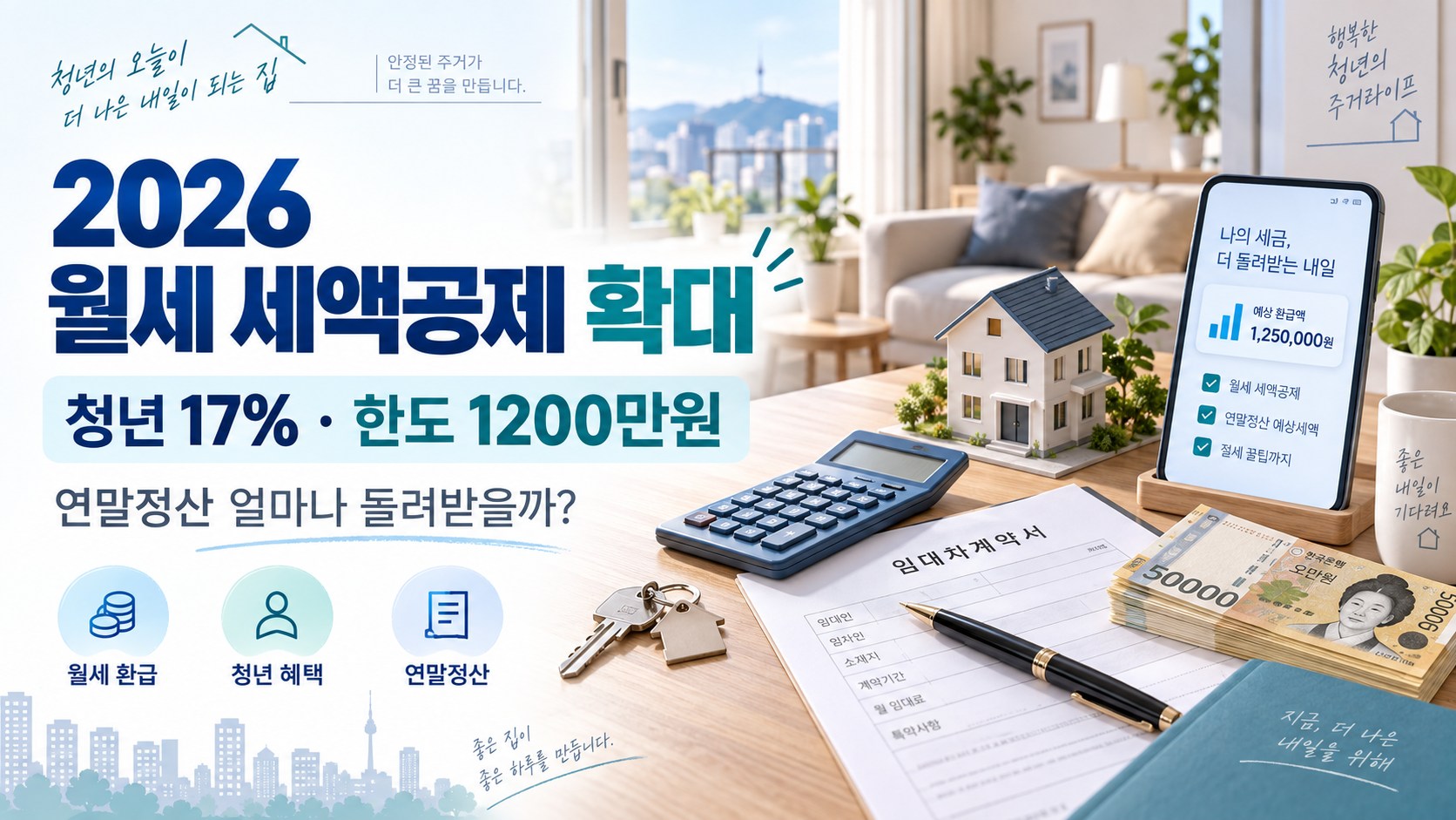 2026 월세 세액공제 확대｜청년 17%·한도 1200만원 총정리
