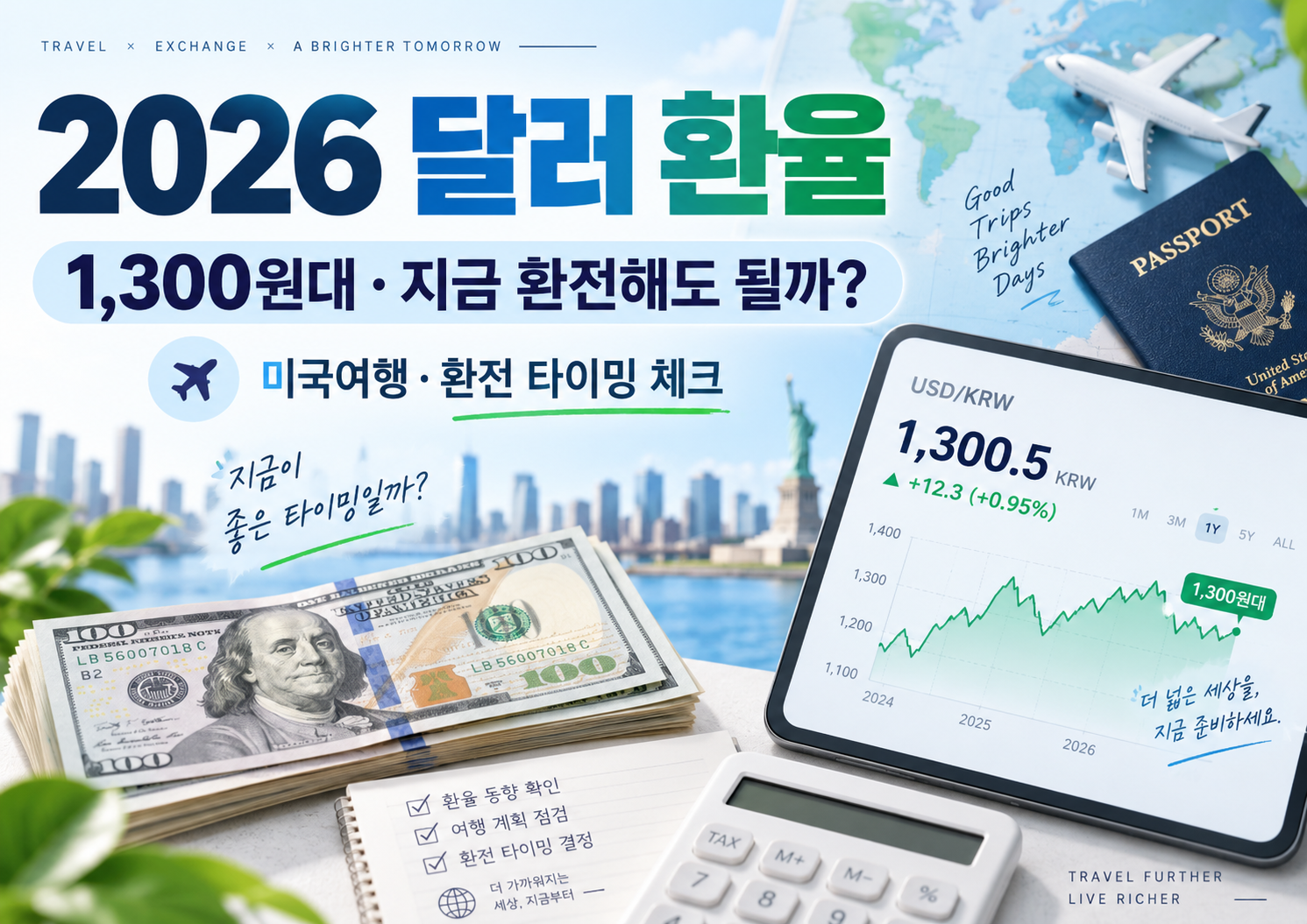 2026 달러 환율 1,300원대｜지금 환전해도 될까?